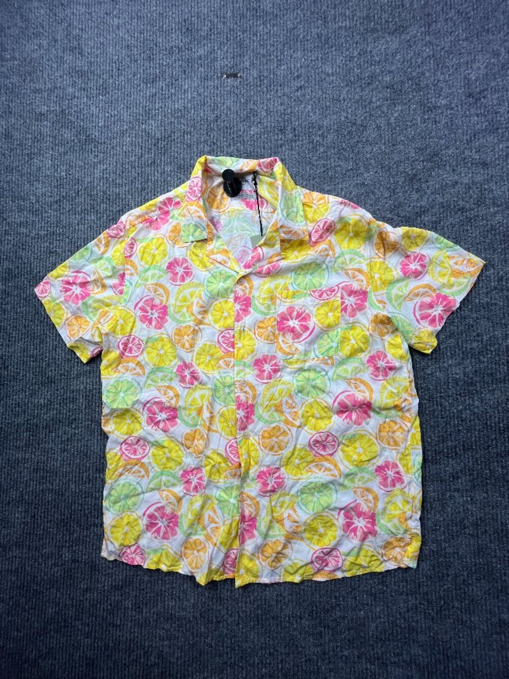 Men Goodfellow Collared Shirt Hawaiian Rayon Colored Dress Vacation Tropical L